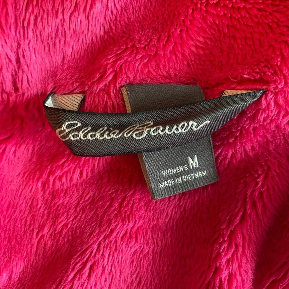 Eddie Bauer Jacket Women's Size M Gray Pink Fleece Soft Shell Full Zip Hooded - Picture 6 of 9